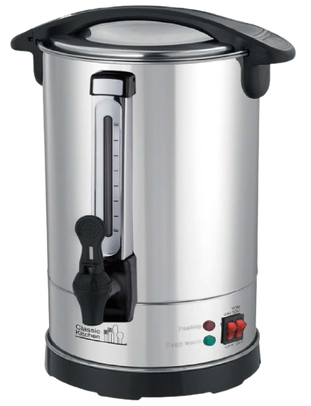 Classic Kitchen 28 Cup Stainless Steel Insulated Hot Water Urn - Water Boiler for Instant Hot Water with Metal Spout